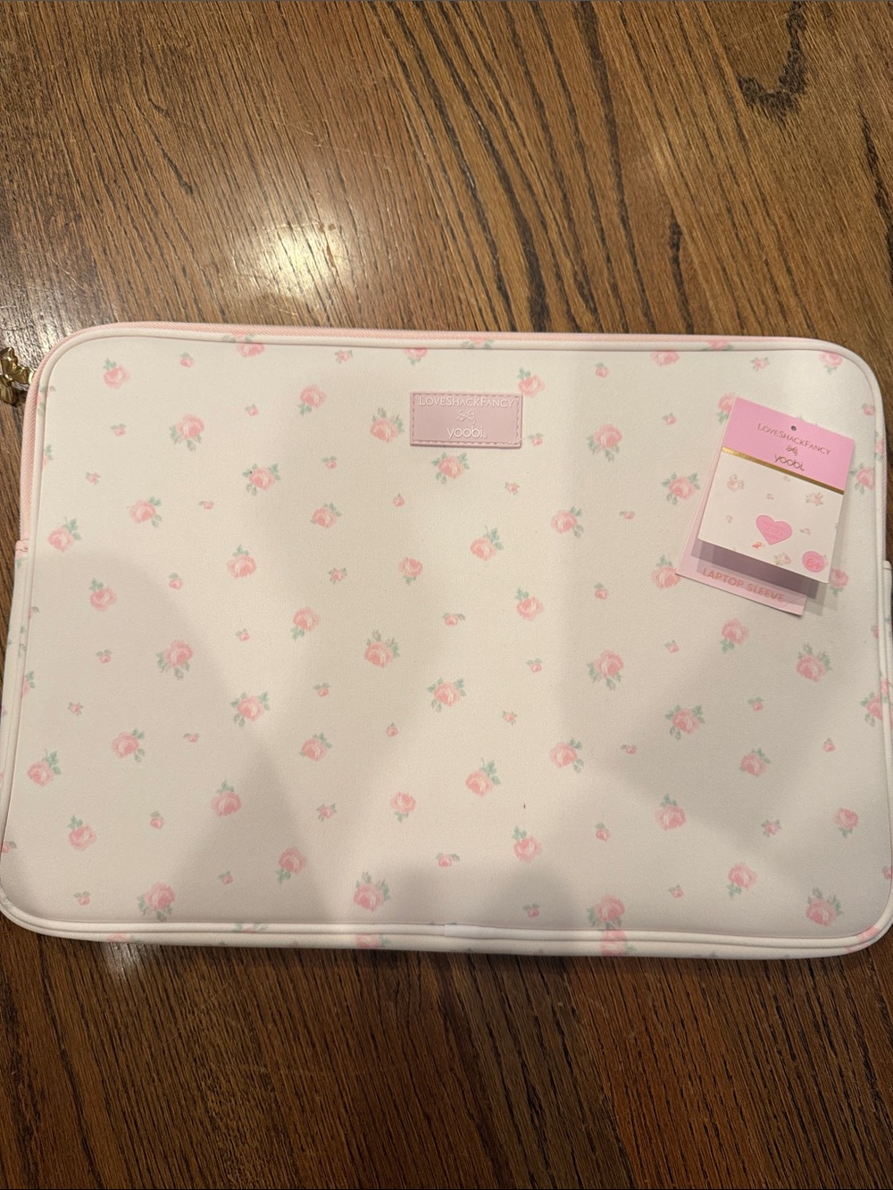 LoveShackFancy Pink Floral laptop Sleeve - Soft Protective Case nwt
